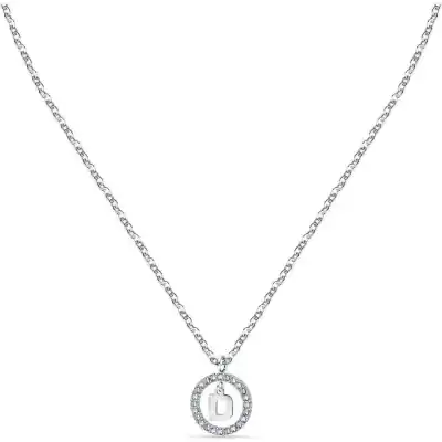 La Petite Story Letter D Steel Necklace With Clear Crystal LPS10ASF12 For Women