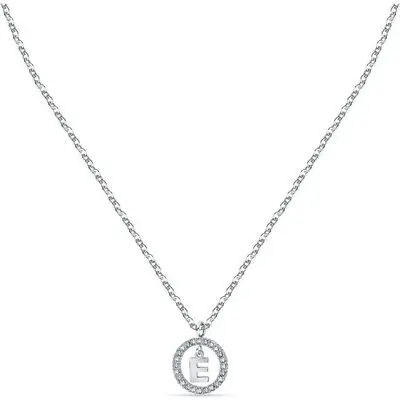 La Petite Story Letter E Steel Necklace With Clear Crystal LPS10ASF13 For Women