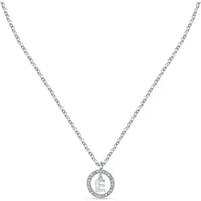 La Petite Story Letter E Steel Necklace With Clear Crystal LPS10ASF13 For Women