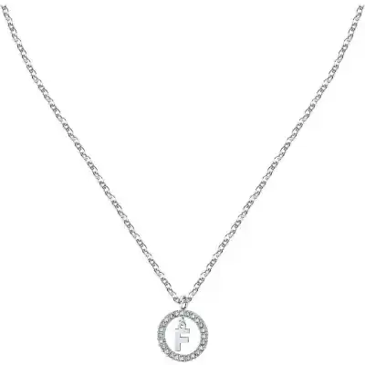 La Petite Story Letter F Steel Necklace With Clear Crystal LPS10ASF14 For Women