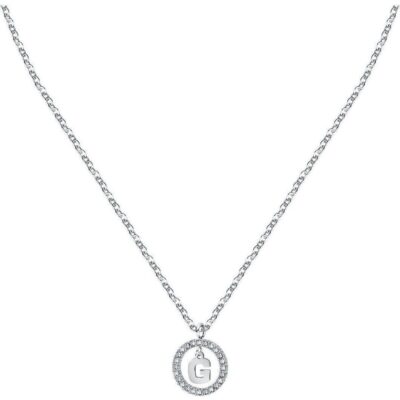 La Petite Story Letter G Steel Necklace With Clear Crystal LPS10ASF15 For Women