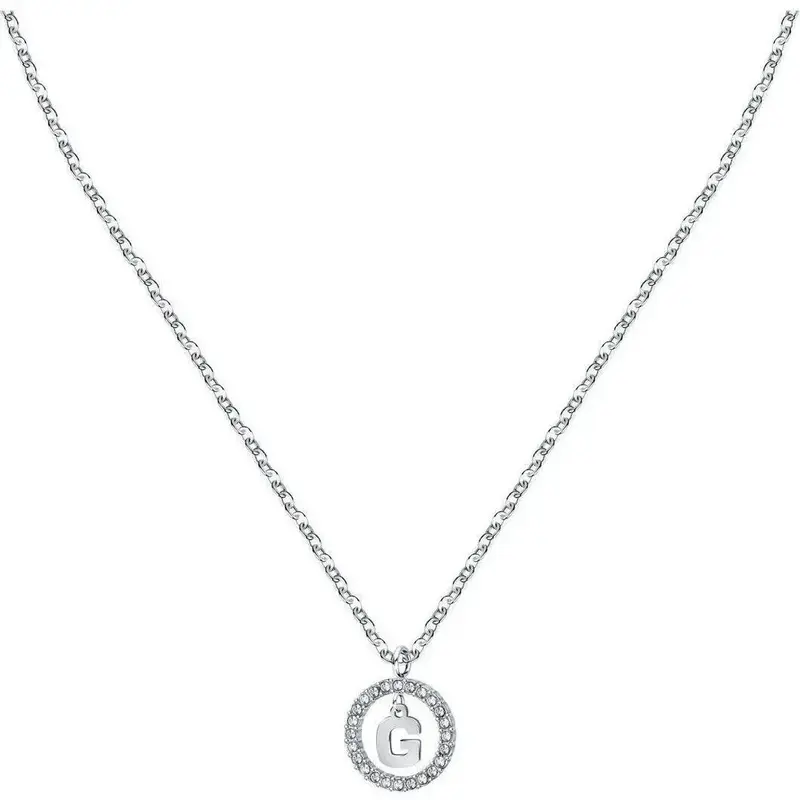 La Petite Story Letter G Steel Necklace With Clear Crystal LPS10ASF15 For Women