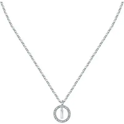 La Petite Story Letter I Steel Necklace With Clear Crystal LPS10ASF16 For Women