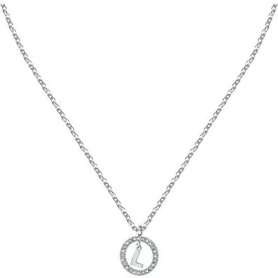 La Petite Story Letter L Steel Necklace With Clear Crystal LPS10ASF17 For Women