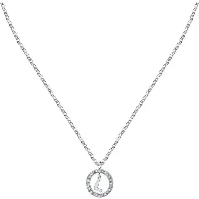 La Petite Story Letter L Steel Necklace With Clear Crystal LPS10ASF17 For Women