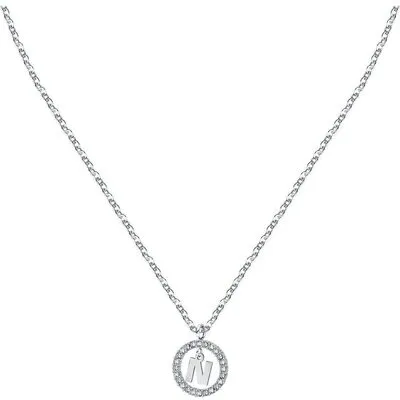 La Petite Story Letter N Steel Necklace With Clear Crystal LPS10ASF19 For Women