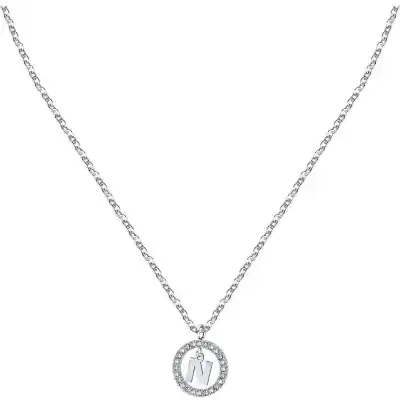 La Petite Story Letter N Steel Necklace With Clear Crystal LPS10ASF19 For Women