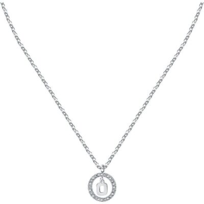 La Petite Story Letter O Steel Necklace With Clear Crystal LPS10ASF20 For Women