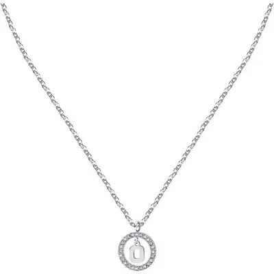 La Petite Story Letter O Steel Necklace With Clear Crystal LPS10ASF20 For Women