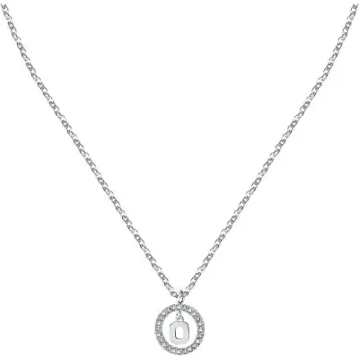 La Petite Story Letter O Steel Necklace With Clear Crystal LPS10ASF20 For Women