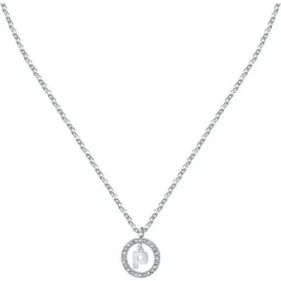 La Petite Story Letter P Steel Necklace With Clear Crystal LPS10ASF21 For Women