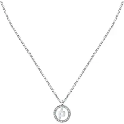 La Petite Story Letter P Steel Necklace With Clear Crystal LPS10ASF21 For Women