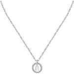 La Petite Story Letter R Steel Necklace With Clear Crystal LPS10ASF22 For Women