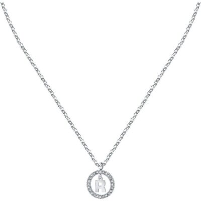 La Petite Story Letter R Steel Necklace With Clear Crystal LPS10ASF22 For Women