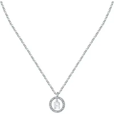 La Petite Story Letter R Steel Necklace With Clear Crystal LPS10ASF22 For Women