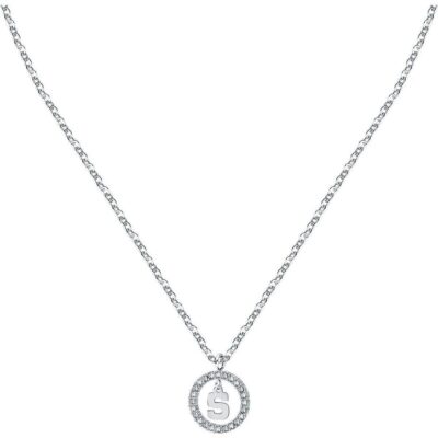 La Petite Story Letter S Steel Necklace With Clear Crystal LPS10ASF23 For Women