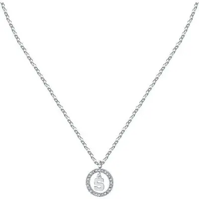 La Petite Story Letter S Steel Necklace With Clear Crystal LPS10ASF23 For Women