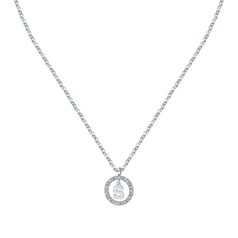 La Petite Story Letter S Steel Necklace With Clear Crystal LPS10ASF23 For Women