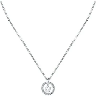 La Petite Story Letter U Steel Necklace With Clear Crystal LPS10ASF25 For Women