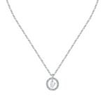 La Petite Story Letter V Steel Necklace With Clear Crystal LPS10ASF26 For Women