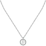 La Petite Story Letter V Steel Necklace With Clear Crystal LPS10ASF26 For Women