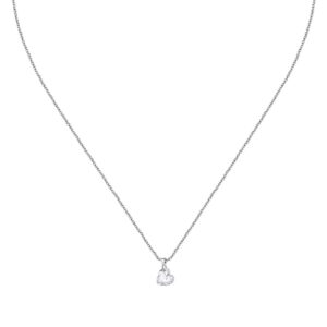 La Petite Story Silver Necklace With White Heart Zircons LPS10AWV31 For Women