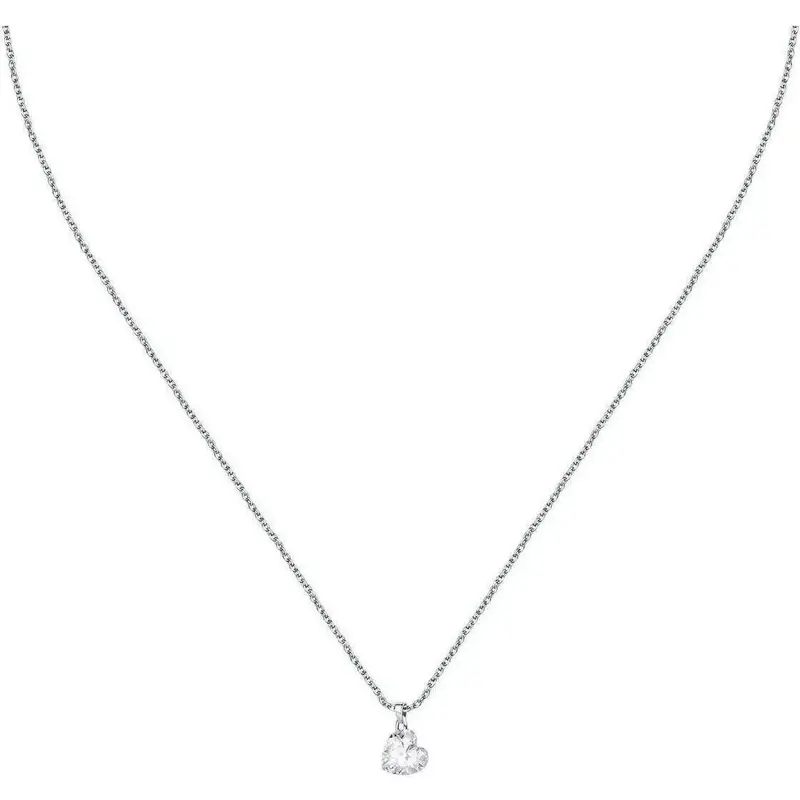 La Petite Story Silver Necklace With White Heart Zircons LPS10AWV31 For Women