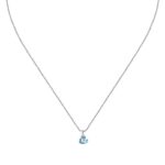 La Petite Story Silver Necklace With Light Blue Heart Zircons LPS10AWV32 For Women