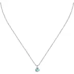 La Petite Story Silver Necklace With Light Blue Heart Zircons LPS10AWV32 For Women