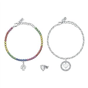 La Petite Story Steel Necklace And Earrings Special Set With Multicolor Crystal LPS20ASD03 For Women