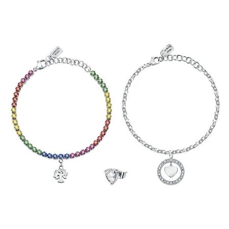 La Petite Story Steel Necklace And Earrings Special Set With Multicolor Crystal LPS20ASD03 For Women
