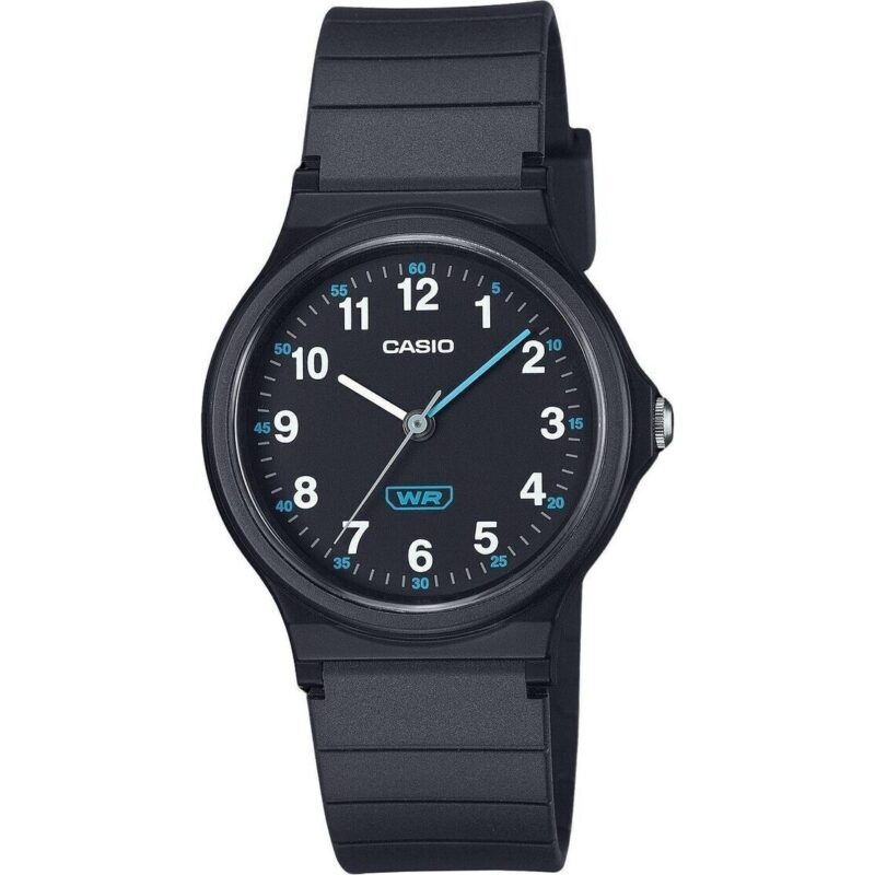 Casio Pop Analog Black Bio Based Resin Strap Black Dial Quartz LQ-24B-1B Women's Watch