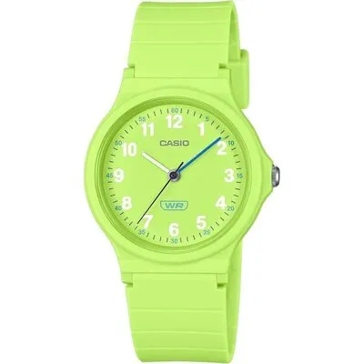 Casio Pop Analog Lime Green Bio Based Resin Strap Lime Green Dial Quartz LQ-24B-3B Women's Watch