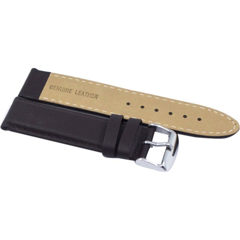 Dark Brown Ratio Brand Leather Watch Strap 22mm
