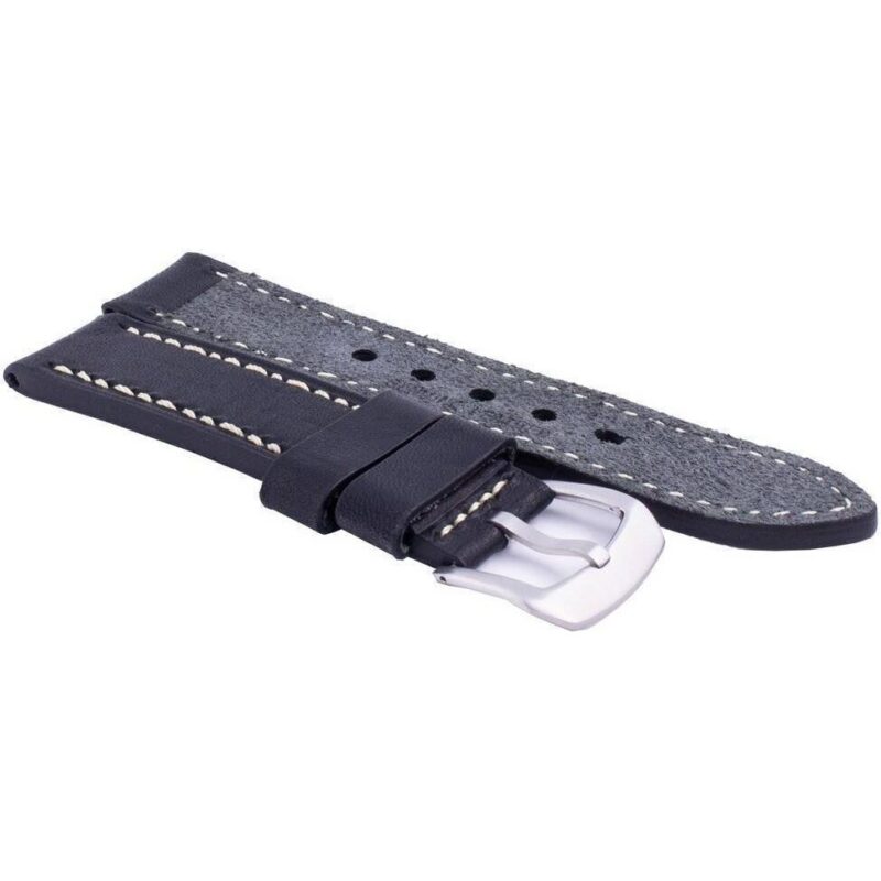 Ratio LS16 Black Leather Watch Strap 22mm