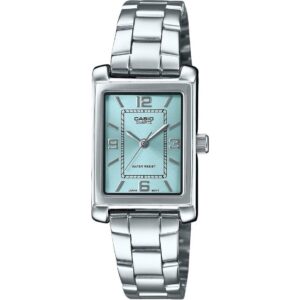 Casio Standard Analog Stainless Steel Aqua Blue Dial Quartz LTP-1234DD-2A Women's Watch