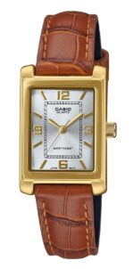 Casio Standard Analog Brown Leather Strap Silver Dial Quartz LTP-1234GLL-7A Women's Watch