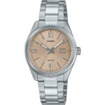 Casio Standard Analog Stainless Steel Peach Dial Quartz LTP-1302DD-4A2V Women's Watch