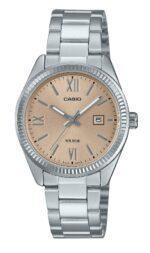 Casio Standard Analog Stainless Steel Peach Dial Quartz LTP-1302DD-4A2V Women's Watch