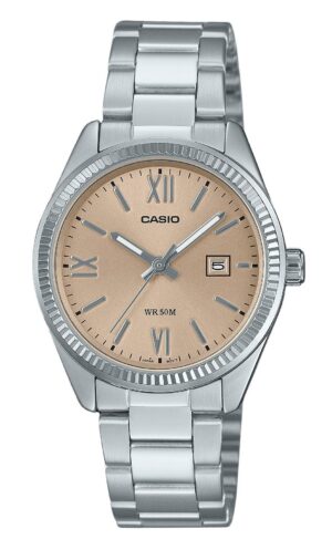 Casio Standard Analog Stainless Steel Peach Dial Quartz LTP-1302DD-4A2V Women's Watch