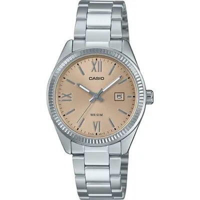 Casio Standard Analog Stainless Steel Peach Dial Quartz LTP-1302DD-4A2V Women's Watch