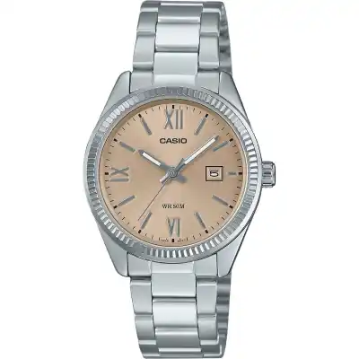 Casio Standard Analog Stainless Steel Peach Dial Quartz LTP-1302DD-4A2V Women's Watch