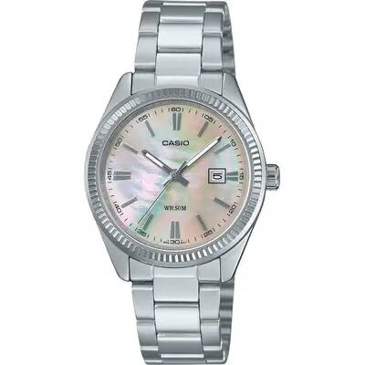 Casio Standard Analog Stainless Steel Mother Of Pearl Dial Quartz LTP-1302DS-4AV Women's Watch