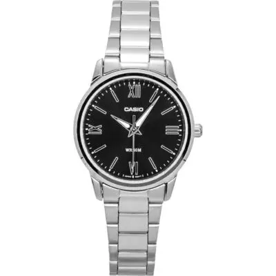 Casio Analog Stainless Steel Black Dial Quartz LTP-1303DD-1AV Women's Watch