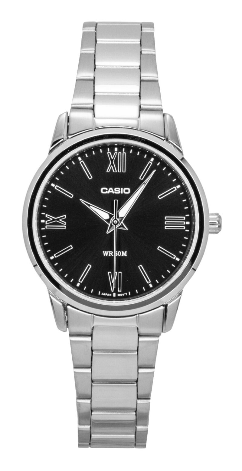 Casio Analog Stainless Steel Black Dial Quartz LTP-1303DD-1AV Women's Watch