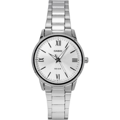 Casio Analog Stainless Steel Silver Dial Quartz LTP-1303DD-7AV Women's Watch