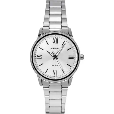 Casio Analog Stainless Steel Silver Dial Quartz LTP-1303DD-7AV Women's Watch