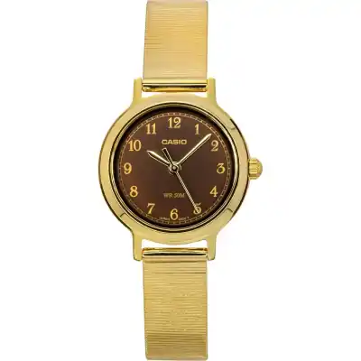 Casio Standard Analog Gold Tone Stainless Steel Brown Dial Quartz LTP-B170G-5BV Women's Watch