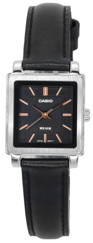Casio Standard Analog Leather Strap Black Dial Quartz LTP-E176L-1A Women's Watch