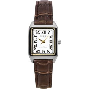 Casio Standard Analog Chrome Plated Leather Strap White Dial Quartz LTP-V007L-7B2 Women's Watch